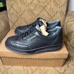 Mephisto Men's Match Black Mamouth 714 Flat Heel Lace-Up Sneakers US 9 $425 MSRP